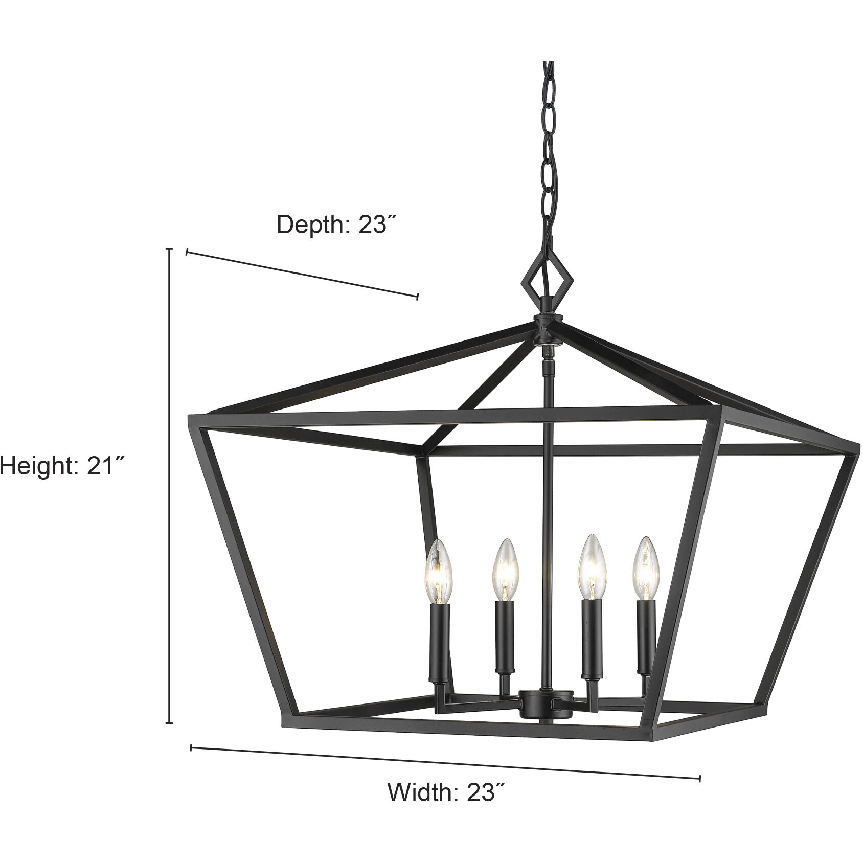 Corona 4 Light 23 inch Matte Black Pendant Ceiling Light